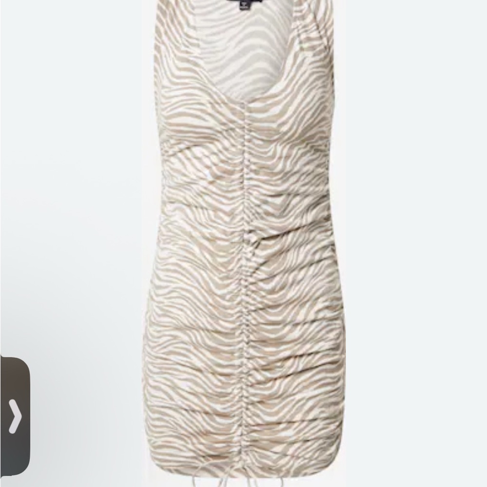 Motel Rocks Zebra Pattern Mini Ruched Dress Size Medium